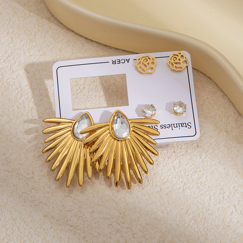 3in1 non- tanish stainless steel earing