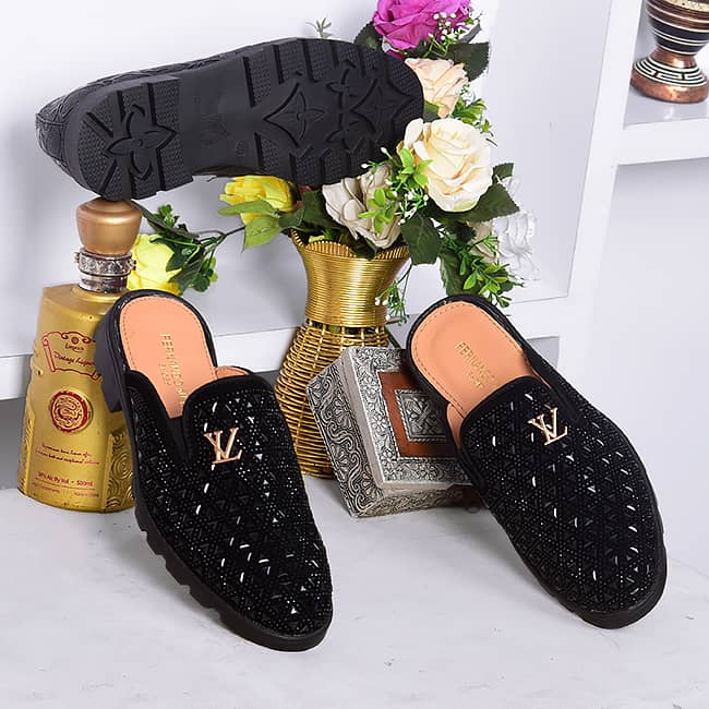 Billionaire stoning and beaded half shoe
