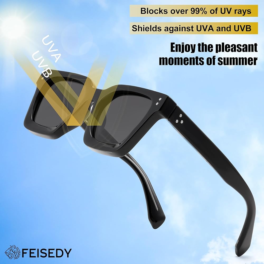 FEISEDY Chunky Square Sunglasses
