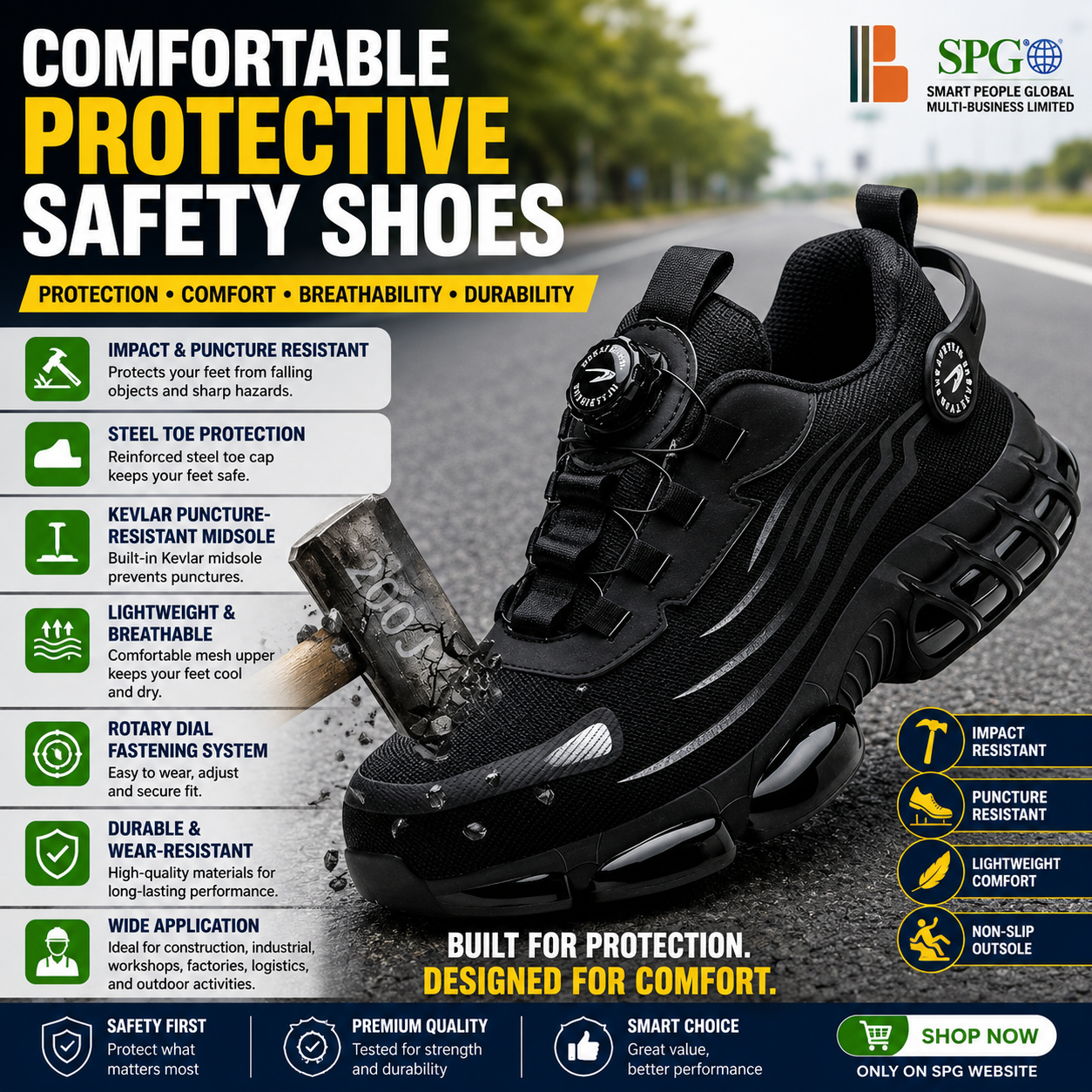 Labor Comfortable Protective Safety Shoes