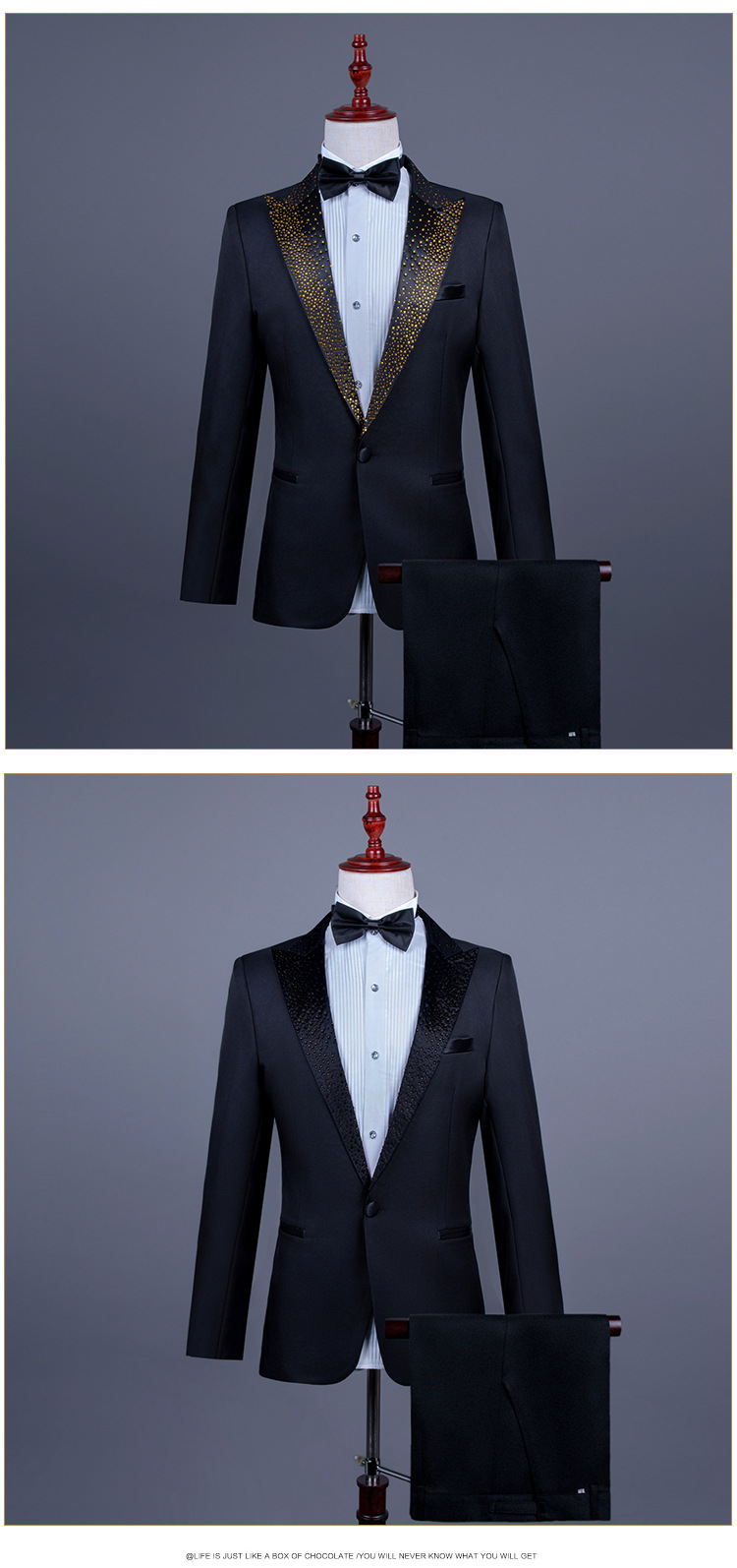 Mens Suit Collar Rhinestone Suit