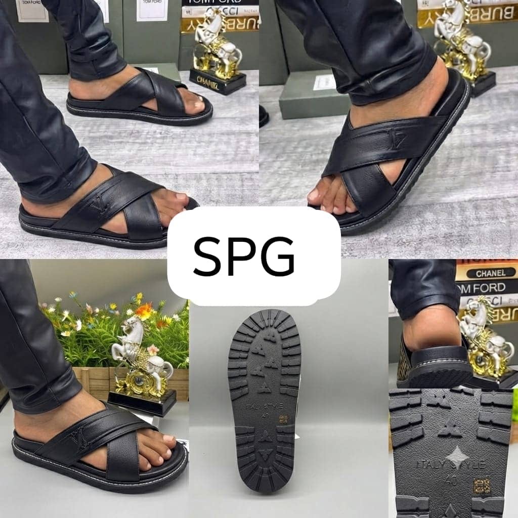 Men’s Premium Leather Cross-Strap Sandals