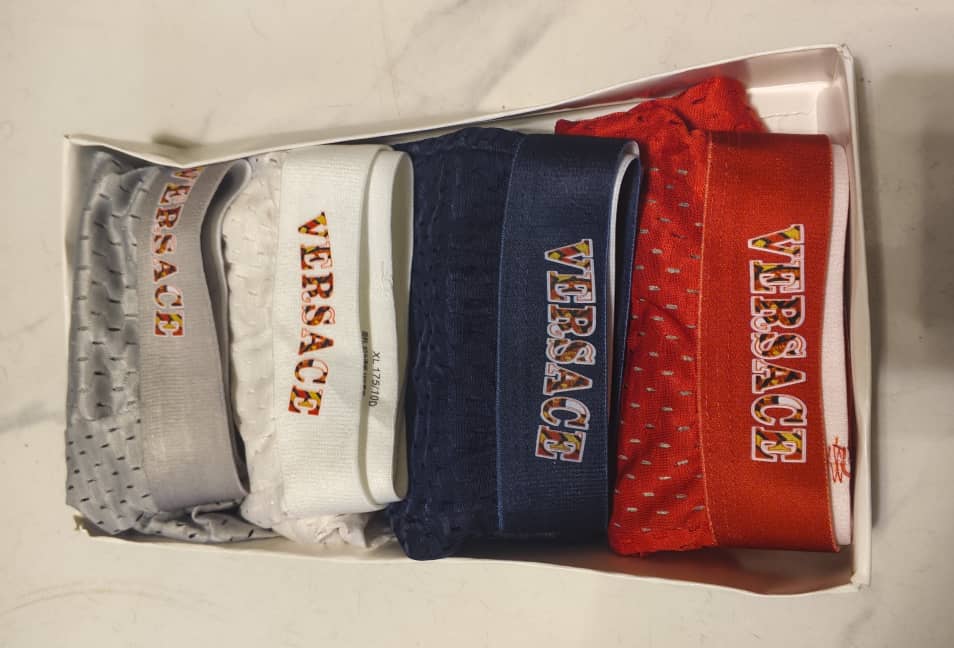 Mesh Greca Border Boxers (Mesh Trunks or Low Rise Boxer Trunks).